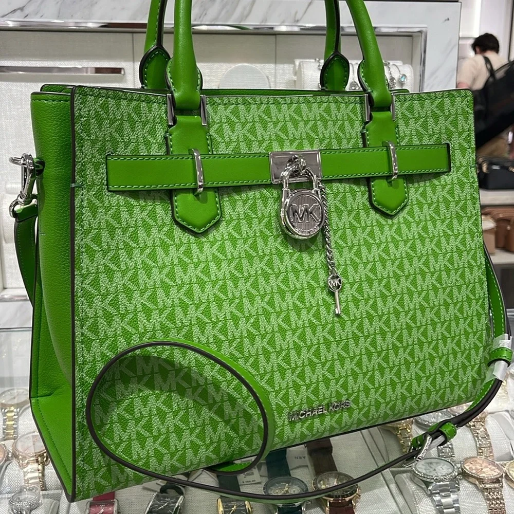 Michael Kors Hamilton Medium Signature Logo Satchel
Jungle Green
NWT - Picture 2 of 16